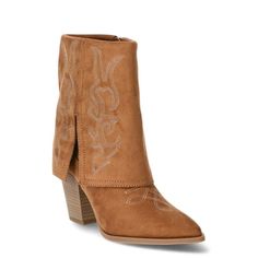 Saddle up for style with the chic No Boundaries Fold Over Western Boots. These boots are the epitome of Western flair, featuring traditional stitching that pays homage to classic cowboy vibes. The pointed toe adds a touch of sass to your step while the side zip ensures easy on-and-off wear. Style with your favorite dress, denim skirt or jeans to add a dose of cowgirl cool to any outfit. Only at Walmart. Size: 8.5.  Color: Brown.  Gender: female.  Age Group: adult. Western Heeled Boots For Winter Western-themed Events, Western-styled Heeled Boots For Winter Events, Western-style Heeled Boots For Winter, Western Style Heeled Boots For Winter Events, Western Mid-calf Boots With Stacked Heel And Almond Toe, Country Style Heeled Boots For Ranch In Fall, Winter Western High Heel Boots, Pointed Toe Heeled Boots With Reinforced Heel For Ranch, Western Style Suede Boots With Pointed Toe