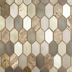 an image of a mosaic tile pattern that looks like hexagonals on the wall