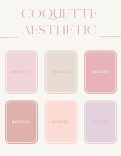 the words coquitti aesthetic are shown in pastel pinks and pales