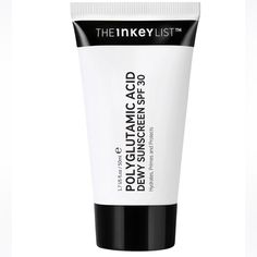 The Inkey List Polyglutamic Acid Dewy Sunscreen Spf 30 Omega Water Cream, The Inkey List, Inkey List, Creme Anti Age, Lightweight Moisturizer, Moisturizing Body Lotion, Affordable Skin Care, Alpha Arbutin, Hydrating Cream