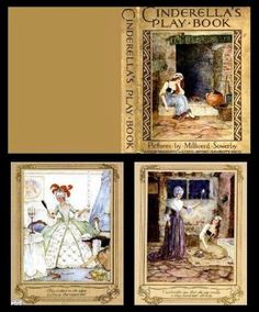 the cover of cinderella's play - book is shown in three different styles and colors