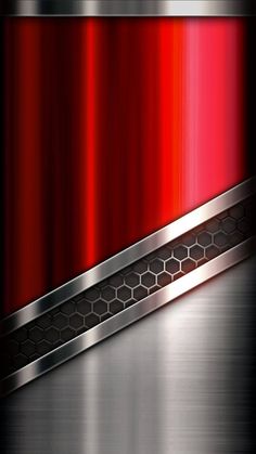 a metallic background with red and silver stripes