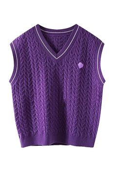 Purple Heart Knit Vest for Women Retro Autumn Aesthetic Purple Male Outfit Aesthetic, Cotton Sweater Vest For Winter, Trendy Cotton Sweater Vest For Fall, Purple 90s Outfit, Trendy Cotton Sweater Vest For Winter, Trendy Sleeveless Cotton Sweater, Purple Cotton Sleeveless Vest, Purple Sleeveless Cotton Vest, Fitted Casual Purple Vest