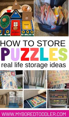 how to store puzzles in real life storage ideas for kids from my bored toddler