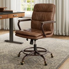 Eureka Ergonomic PU Leather Good Executive Desk Office Chair Executive Desk Office, Brown Leather Office Chair, Standing Desk Chair, Dining Room Shelves, Design Desks, Dining Table In Living Room, Classic Desk, Executive Office Chair, Sofa Storage