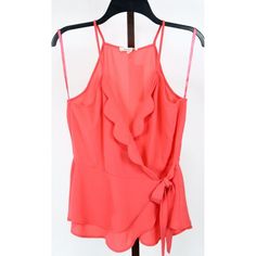 ...Womens Coral Size L Meaurements: Length: 24" Chest: 36" Fabric Content: 95% Polyester/5% Spandex. Hand Wash. Condition: New With Tags Brand: Monteau Size Type: Regular Size: L Type: Blouse Style: Wrap Color: Coral Material: Polyester Blend Fit: Regular Department: Women Pattern: Solid Neckline: V-Neck Sleeve Length: Sleeveless Garment Care: Hand Wash Only Closure: Pullover Country/Region Of Manufacture: Vietnam Spring Sleeveless Camisole With Ruffles, Spring Sleeveless Ruffled Camisole, Feminine Sleeveless Camisole With Ruffles, Feminine Sleeveless Ruffled Camisole, Feminine Ruffled Sleeveless Camisole, Sleeveless Ruffled Camisole For Brunch, Pink Sleeveless Camisole For Brunch, Sleeveless Summer Brunch Blouse, Sleeveless Summer Blouse For Brunch