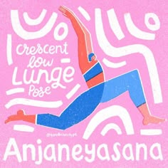 an image of a man doing yoga with the words crescend low lunge pose