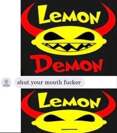 two stickers that say lemon and demon