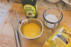 ingredients to make corn on the cob laid out on a cutting board