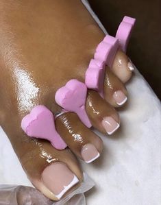 Pink Toe Nails, Occasion Nails, Gel Toe Nails, Acrylic Toes, Toe Nail Color, Pretty Toe Nails, Cute Toe Nails, Pedicure Manicure