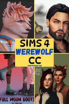 sims 4 werewolf cc collage Sims 4 Scars Cc, Sims 4 Werewolf Cc, Sims 4 Werewolf, Werewolf Teeth, Werewolf Aesthetic, Piercing Eyes, Moon Boots, Must Have Items, Maxis Match