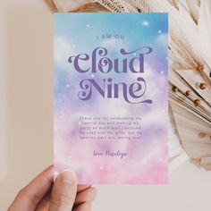 someone holding up a card that says i am not cloud nine