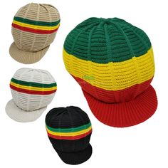 Knitted Rasta Hats Tams Rastacap Crowns Bonets Hat Jamaica Hats Bob Marley Hats Rastafari Hat Reggae Hats Rasta Crowns with Red Yellow Green stripes - made from 100% cotton to cover Dreadlocks, colors vary. Size: ONE SIZE - MEDIUM Black RH039-1RYG White RH039-2RYG Beige RH039-4RYG  Red Yellow Green RH039-RYG   When ordering for someone who is incarcerated please make sure they are approved so that the package is not refused and returned back, ZION GATES Rasta Dreads, Rasta Hat, Crochet Mushroom, Postal Service, White Beige, Green Stripes, Red Yellow, Priority Mail, Bright Colors