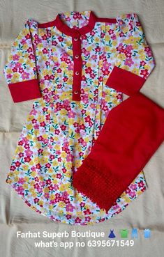 Red Cotton Suit Design, Baby Girl Suit Design, Pakistani Kids Dresses, Girls Dresses Sewing, Kids Frocks Design, Kids Dress Wear