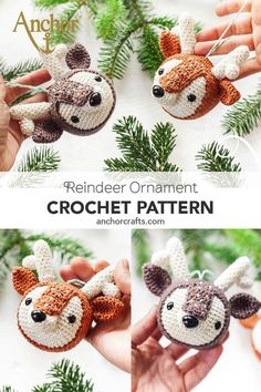 crochet pattern for reindeer ornament