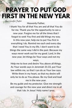 a prayer for the first new year