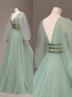 Prom Dress Green, डिजाइनर कपड़े, Green Evening Dress, Tulle Evening Dress, Fantasy Dresses, Fairytale Dress, Green Prom Dress