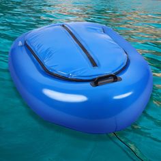 an inflatable object floating on the water