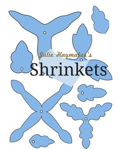 an image of some blue sea animals with the words shrinkets in it's center