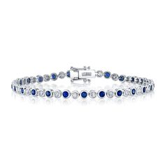 14K Gold Diamond Blue Sapphire Tennis Bracelet Bezel Set Natural 2.58 CTW Model Number: SDL55025740WY Luxury Sapphire Round Bracelets, Blue Diamond Bracelet With Brilliant Cut Luxury Style, Luxury Blue Diamond Bracelet With Brilliant Cut, Elegant Blue Bracelet With Brilliant Cut, Elegant Blue Sapphire Diamond Bracelet, Elegant Blue Jewelry With Bezel Setting, Blue Sapphire Diamond Round Bracelet, Elegant Blue Sapphire Tennis Bracelet, Classic Blue Diamond Bracelet For Formal Occasions