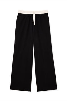 Woven Drawstring Detail Straight Trousers Black Tie Waist Loungewear Bottoms, Black Tie Waist Bottoms For Loungewear, Black Drawstring Wide-leg Pants, Black Wide-leg Pants With Drawstring, Black Drawstring Ankle-length Sweatpants, Black Ankle-length Drawstring Sweatpants, Black Drawstring Pants For Work, Black Wide Leg Drawstring Pants, Black Wide Leg Pants With Drawstring