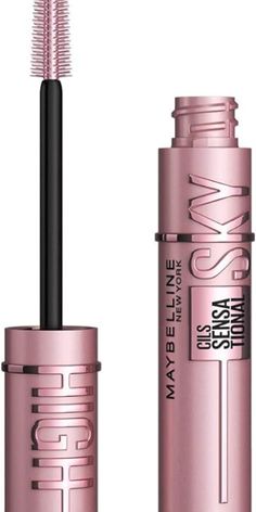 Maybelline New York Lash Sensational Sky High Mascara, Volumising & Lengthening Mascara, Washable Flake-Free Formula Infused with Bamboo Extract & Fibres, 7 ml, Shade: 01, Black Hair Balm, Tubing Mascara