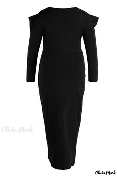 Olivia Mark - Professional Plus Size Womens Rose Red V-Neck Asymmetrical Patchwork Solid Casual Dress Spring Workwear Bodycon Dress With Asymmetrical Neckline, Spring Bodycon Dress With Asymmetrical Neckline For Work, Fall Workwear Midi Dress With Asymmetrical Neckline, Chic Bodycon Dress With Asymmetrical Hem For Work, Asymmetrical Hem Bodycon Dress For Work, Elegant Bodycon Dress With Asymmetrical Hem For Work, Chic Asymmetrical Bodycon Dress For Work, Princess Plus Size, Casual Wear Women