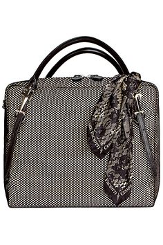 Cesare Paciotti - Women's Accessories - 2012 Fall-Winter Black Bags With Silver-tone Hardware, Black Leather Bag With Silver-tone Hardware, Hand Bags For Women, Vera Bradley Leopard Black & White Bag, Winter Looks, Women's Accessories, Top Handle Bag