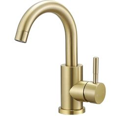 a gold faucet on a white background