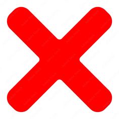 a red x symbol on a white background