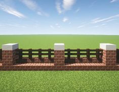 Minecraft Window Flower Boxes, Minecraft Fence Designs, Minecraft Fence Ideas, Fence Ideas Minecraft, Minecraft Gate, Modern Minecraft Houses, Minecraft Mansion