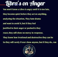 a poem with an image of the libra's on anger symbol in it