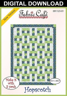 the cover of a quilt book with an image of a green and white checkered pattern