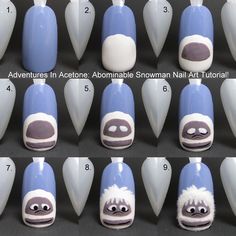 Tuesday Post, Abominable Snowman, Crazy Nails, Winter Nail Art, Xmas Nails