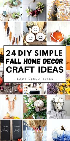 a collage of fall home decor ideas