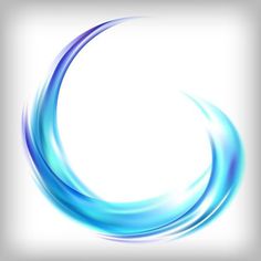 an abstract background with blue waves in the shape of a crescent on a white background