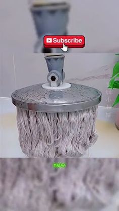 a close up of a mop on a table