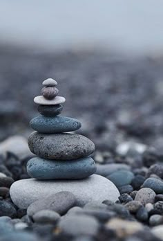 several rocks stacked on top of each other