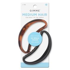 Gimme Beauty Medium Minimal Oval Claw Clip - Black/Tortoise - 2pc Black Tortoise, Spa Headband, Claw Clips, Hair Envy, Hair Claws & Clips, All Hair Types, Claw Clip, Fit Inspo, Hair Claw