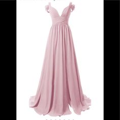 Beautiful New With Tags Pink Chiffon Dress Pink Floor-length Chiffon Dress, Flowy Chiffon Dress For Prom, Pink Chiffon Maxi Dress With Sweetheart Neckline, Flowy Chiffon Dress With Sweetheart Neckline, Elegant Pink Chiffon Dress, Chic Pink Chiffon Bridesmaid Dress, Pink Chiffon Dress, Pink Chiffon, Prom Colors