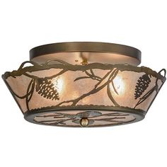 Whispering Pines Ceiling Light Fixture (7694711750888) Whispering Pines, Rustic Sconces, Rustic Ceiling, Flushmount Ceiling Lights, Pine Branches, Light Fixtures Flush Mount, Rustic Lighting, Copper Finish, Flush Mount Lighting