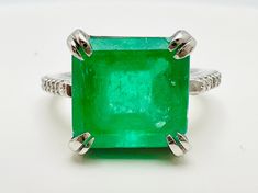 Gorgeous Vintage 14K White Gold Square Emerald Diamond 0.30ct Ring Size 5 1/2 A perfect gift for your loved one for any special occasion or holiday!  Total Diamond: 0.30ct Total Ring Weight: 4.64g Ring Length: 24.05mm Ring Width: 21.51mm Ring Size: 5 1/2 Gemstone: Emerald  Item will be placed in a gift box. * Platinum Diamond Ring With Princess Cut Gemstone, Luxury 14k White Gold Emerald Ring With Vvs Clarity, Luxury Emerald Ring With Single Cut Diamonds For Anniversary, Luxury Vvs Clarity Emerald Ring In 14k White Gold, Formal Emerald Cut Ring With Single Cut Diamonds, Luxury Emerald Ring With Diamond Accents For Anniversary, Formal Fine Jewelry Emerald Ring With Single Cut Diamonds, Gia Certified Emerald Platinum Ring As Gift, Gia Certified Platinum Emerald Ring For Gift