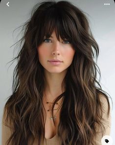 Long Shaggy Haircuts, Curly To Straight Hair, Straight Hair With Bangs, Haircut 2023, Long Shaggy, Modern Shag Haircut