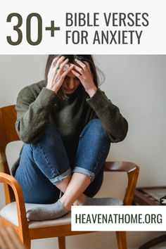 a woman sitting in a chair with her hands on her head and the words, 30 bible