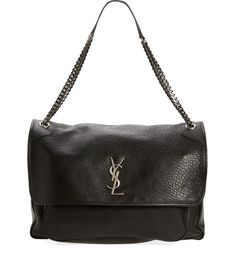 Saint Laurent X-Large Niki Leather Shoulder Bag | Nordstrom Designer Everyday Luxury Shoulder Bag With Flap, Luxury Satchel With Soft Leather And Flap, Luxury Soft Leather Satchel With Flap, Luxury Flap Bag With Palladium Hardware For Travel, Luxury Soft Leather Flap Bag For Travel, Luxury Everyday Leather Flap Shoulder Bag, Luxury Soft Leather Shoulder Bag With Flap, Ysl Le 57 Shoulder Bag, Luxury Flap Bag With Silver-tone Hardware For Travel