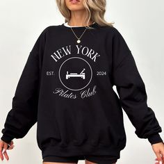 This sweatshirt is perfect for all the Pilates girls or the Pilates girly in your life! Unisex sizing for this Gildan 1800 sweatshirt that is perfect to wear going to and from workout classes, to the gym, or even around the house! As always, please reach out with any questions! * 50% cotton, 50% polyester * Pre-shrunk * Classic fit * 1x1 athletic rib knit collar with spandex * Air-jet spun yarn with a soft feel * Double-needle stitched collar, shoulders, armholes, cuffs, and hem This product is French Terry Crew Neck Sweatshirt For Loungewear, Trendy Relaxed Fit Long Sleeve Activewear, Fleece Crew Neck Sweater For Loungewear, Athleisure Crew Neck Hoodie For Loungewear, Crew Neck Athleisure Hoodie, Logo Print Sweater For Winter Loungewear, Trendy Crew Neck Sweatshirt For Loungewear, Crew Neck Hoodie For Loungewear, Comfy Crew Neck Hoodie For Loungewear