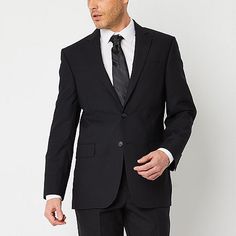 This Stafford men's big and tall signature suit jacket is a classic style and essential piece for when you want to look polished at a meeting or special event. Made from a smooth stretch-wool blend, this single-breasted jacket has a classic-fit, multiple pockets and button closures. Wear it with a button-down and the matching pants. Front Style: Single BreastedFeatures: Stretch Fabric, Interior Pockets, LinedClosure Type: ButtonFit: Classic FitPockets: 2 Front Flap Pockets, 1 Chest Slip Pocket, Groomsmen Looks, Big Shorts, Black Suit Men, Smart Men, Mens Suit Jacket, Tie Men, Mens Formal, Men's Suit, Fitted Suit