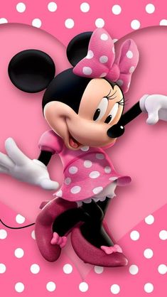 a minnie mouse birthday card with polka dots