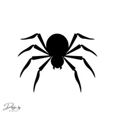 a black and white silhouette of a spider