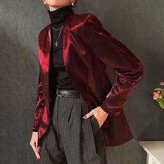 Black And Red Prom Outfits, Gender Neutral Wedding Dress, Trans Prom Outfit, Black And Red Formal Outfit, Dark Red Academia Outfit, Nonbinary Formal Outfits, Feminine In A Masculine Way, Dark Formal Outfit, Elagent Aesthetic Outfits